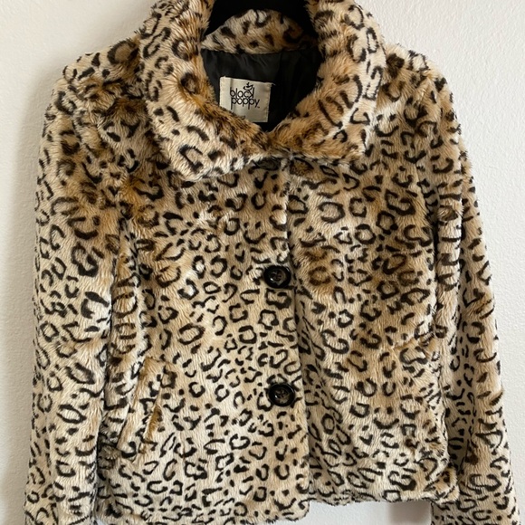 BLACK POPPY Faux Fur Leopard Jacket - Picture 15 of 15